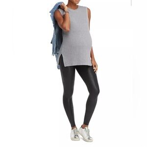 Spanx Faux Leather Maternity Leggings | Very Black | Size L